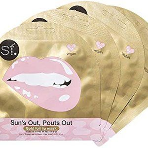 SF Suns Out Pout Out Gold Foil Lip Masks Set of 4 NEW Sun's Out Skin Forum Plump